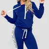 Ensembles de course 2021 femmes loisirs Snad confort survêtements décontracté rayure fermeture éclair à manches longues pull Jogging sport costumes #3