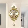 Luxus Vintage Wall Clock Digital Stille große klassische Pendel Wanduhr Kupfer Europäische Wohnzimmer KLOK Home Decor Ad50WC12788