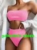 Spor Bikini Setleri Kadın Seksi Yüksek Bel Desen Desen Renk Kontrast Üçgen Bölünmüş Mayo Tek Parça Katı Yakuda Popula8792126