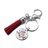 Fashion Owl Glass Cabochon Keychain Tassel Keyring Key Holders Bag Hang Fashion Jewelry Will en Sandy New