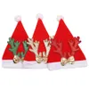 2020 크리스마스 모자 빨간색과 흰색 어린이 만화 크리스마스 모자 산타 클로스 엘크 LED 빛나는 모자 크리스마스 테마 파티 장식