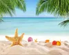 3d Seascape Wallpaper 3d Wallpaper Bedroom Blue Sky White Clouds Blue Sea Beach Starfish Fresh Romantic Scenery Decorative Silk Wallpaper