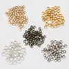 500 pièces Dia 2mm4mm cuivre sertissage boule fin perles métal or argent grand trou bouchon entretoise perles pour la fabrication de bijoux Findings6630635