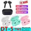 DT-5 DT5 TWS Mini Bluetooth V5.0 Écouteurs sans fil Écouteurs True Stéréo Sport Casque Écouteurs intra-auriculaires antibruit
