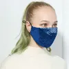 Maska do twarzy Moda Lady Salon Blingling Paillette Cekiny Projektant Luksusowa Maska Zmywalny Wielokrotnego Użytku Dorosłych Mascarillas Regulowana linowa