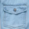 Summer Brand denim skjorta män bomull kort ärm Turn-down krage herrar skjortor casual smala fit mäns jeans skjortor kemis homm209p