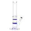 Dubbel honungkombrcolater 14mm Bong Glass Hookahs Straight Water Pipe Hot Dia 38mm Wholesale Mini