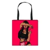 Borse da donna stampate Nuovo stile 58 colori Afro Lady Cartoon Shopping Bag Borse a tracolla pieghevoli portatili Borsa a tracolla grande da donna