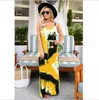 Femal Kleider Frauen Maxi Tie Dye Kleid Gedruckt Hosenträger Lange Kleider Sommer Mode Ärmel Lose Beiläufige Dreesses Frauen Kleidung LSK684