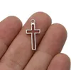 300pcs Antique Silber plattiert Hohlkreuz -Charmanhänger für europäische Armbandschmuck herstellen DIY Handgefertigte 12x24mm2897