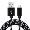 Hög hastighet USB C Kabeltyp C Laddningssladd Metallhus 2A Datasynkronisering av flätad data Fast Charger Cable Micro USB 8 för mobiltelefoner