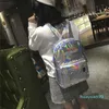 New-pu Letter Crybaby Hologram Laser Backpack Bag Soft Large Capacity pensonal School Bag 4colors