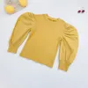 2020 New girls Tshirt kids cotton puff sleeve princess tops children all matching bottoming shirt A41439791803