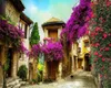 Romantisch Landschap 3D Muurschildering Wallpaper European Flower Town Beautiful Garden Path achtergrond Muur HD Digital Printing Wallpaper