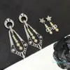 Vente chaude C2271 Haute qualité 2020 exquis et de haute qualité intégré zircon cubique perle géométrique boucles d'oreilles pendentif bijoux en métal lourd