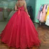 Sparkly Ball Gown Quinceanera Dress Sexy Open Back Two Piece Halter Lace up Crystal Sweet 16 Dresses Girls 15 Birthday Gowns