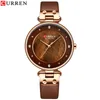 Curren Women Watches Top Leather Strap Wristwatch pour les femmes Clock Blue Horloge Elegant Quartz Dames Watch1206G2429472
