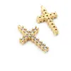 Charms 2st 24K Champagne Gold Color Plated Mässing med Zircon Cross DIY smyckesfynd örhängen tillbehör grossist1