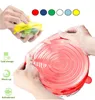 6 pcs estiramentos de estiramentos universais silicone alimentos wrap tigela tampa tampa de tampa panela cozinhar acessórios de cozinha