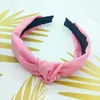 Gratis frakt Högkvalitativ Elegant Solid Knot Kvinnor Märke HairBands Girl's Headbands Ins Wide Lady's Headwear Hårtillbehör