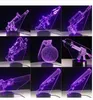 3D LED Lamp 7 Colors Touch Switch Table Desk Light Lava Lamp Acrylic Illusion Room Atmosphere Lighting