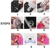 Modèles d'art d'ongle 1 ensemble d'outils de modèle d'estampage Stamper grattoir avec capuchon outils de tampon en silicone transparent