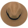 Szerokie brzegowe kapelusze femme vintage panama hat men słomy fedora sunhat kobiety lato plażowe słoneczne czapkę chapau cool jazz trilby sombrero6721566