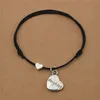 20 pcs/lots nouveaux cadeaux de fête de famille coeur charme maman fille papa fils grand-mère grand-père oncle tante soeur pendentif rouge noir cordon corde Bracelets