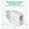 CHARGE AC RAPIDE QC3.0 PD CHARGER 18W 25W USB TYPE C MULLAGE MORDE CHARGER MURS POUR IPHONE SAMSUNG EU UK US PLIG DUAL PORTS FAST Charger