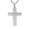 Hip Hop Fashion Stainless Steel Men Cross Necklace Pendant Chain Christian Gift 2020 Body Jewelry Fine Jewelry Never Turn Color