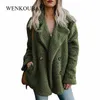 Kadın Kış Teddy Coat Sıcak Taklit Kürk Palto Kadın Kabarık Ceket Artı Boyutu Uzun Kollu Peluş Kürk Palto 5XL