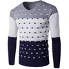 Весна осень пэчворк свитер хлопок тонкий тонкий V-образным вырезом пуловер простые теплые удобные присутствующие одежда с низкой ценой