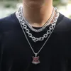 Мужские цепи с заклепками и бриллиантами, ожерелье с буквой O, браслет, хип-хоп, бриллиантовая цепочка, браслет, ожерелья, дешевые украшения в стиле хип-хоп, набор NNT1411256S