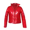 Moda Winter Patent Bubble Bubble Casaco Mulheres Plus Size Vermelho Zíper À Prova D 'Água Latex Baiacado Casaco Mulher Parkas 2019 T200114