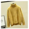 Neue Winter Lose Hohe Kragen Pullover Faux Nerz Samt Weiß Dicke Warme Boden Pullover Gestrickte Pullover Top Pull Hiver Femme