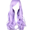MCOSER Cosplay-Perücke, hellviolett, lang, gewellt, lockig, Anime-Show-Party-Haar, 100 % Hochtemperaturfaser