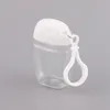 Bouteille en plastique de désinfectant pour les mains de 30ml, bouteille à rabat petg, petit paquet d'échantillon, pots à crochet portables, porte-clés Portable Clear1167996