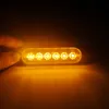 Luce stroboscopica gialla ambrata per auto 6 LED stroboscopico Segnale di avvertimento Barra luminosa Allarme di sicurezza Lampeggiante Lampeggiante Lampadina a montaggio superficiale Lampada 12V-24V