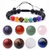 Kobiety Mężczyźni Healing Yoga Kwarc Kryształ Bransoletka Pudełko Przyjaciele 7 Chakra Stone Sfery Kolekcja Bransoletka Naszyjnik Wisiorek