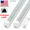 D Shaped Integrated LED Tubes Light 4ft 8ft V-Shaped LED Tube T8 72W 120W Double Sides Bulbs Shop Light Cooler Door Light