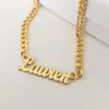 Cuban Chain Name Necklace Pendant Customized Jewelry Personalized Stainless Steel Nameplate Choker Necklaces For Women Men Gifts Y8952279