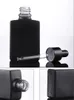 Opakowanie kosmetyczne 1 unz kwadratowy kształt olejki aromaterapeutyczne butelki zamarznięte Czarne szklane szklane butelka z kroplowaniem surowicy 30 ml z pipetą