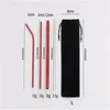 10kinds of Eco Friendly Metal Straw Reusable Wholesale Stainless Steel Drinking Tubes 230mm*12mm Straight Bent Straws For beer DHL 50pcs