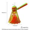 7.2 "ガラスシーシャボンポータブルフェスティバルギフトとのシリコーンの手の水道パイプバドミントンパターン携帯用喫煙パイプ