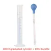 Contagocce in vetro con testa in gomma da 5 ml 10 ml e kit cilindro graduato da 100 ml Pipetta in vetro con contagocce da laboratorio di chimica con linea di scala2953507