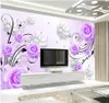 photo personalizzato carta da parati murales 3D carta da parati moderna viola fiore rosa murale 3D camera da letto stereo carte TV sfondo parete decorazioni per la casa