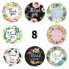 Flower Leaf Plant Sticker Thank You Stickers Circular Decorate Small Gifts Label Manual Multi Function 25mm Mini New Products 2 3jr F2