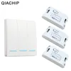 QIACHIP 433Mhz Smart Wireless Switch Light RF Remote Control AC 110V 220V Receiver Wall Panel Push Button Bedroom Ceiling Lamp