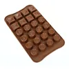 24 Cavity Food Grade Silicone Cake Mould Fondant Silicone Round Square Shape Jelly Candy Chocolate Mold Kitchen Gadgets