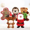 Boże Narodzenie Pet Pluszowe Zabawki Wokalne Santa Snowman Niedźwiedź Kształcie Zwierzęta Molar Bite Zabawki Puppy Bożenarodzeniowe Prezenty